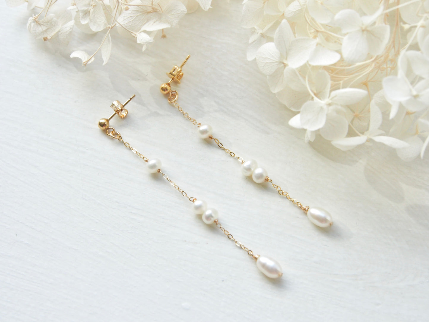 14K Gold Filled Dainty Pearl Dangle