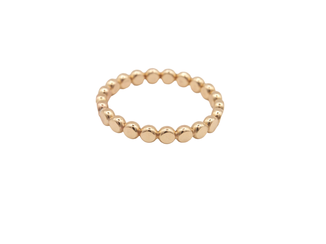 14K Gold Filled Flat Beaded Ring