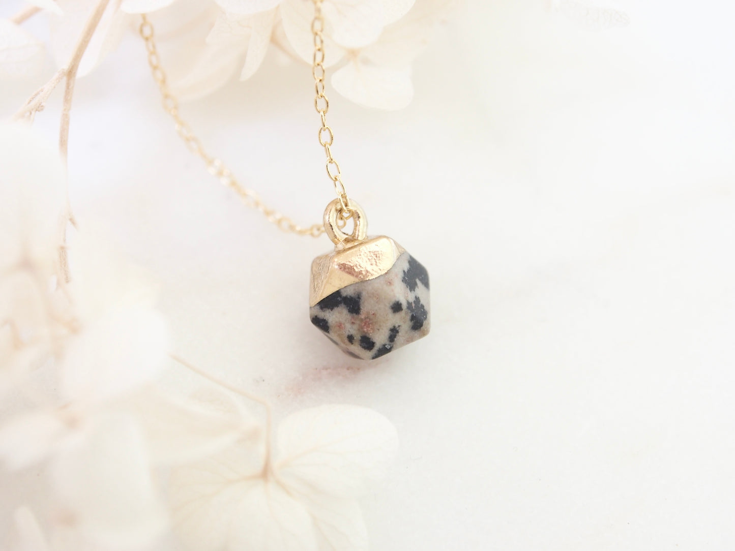Dalmatian Jasper Stone Charm Necklace