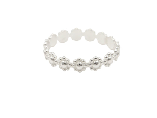 Sterling Silver 4mm Flower Ring