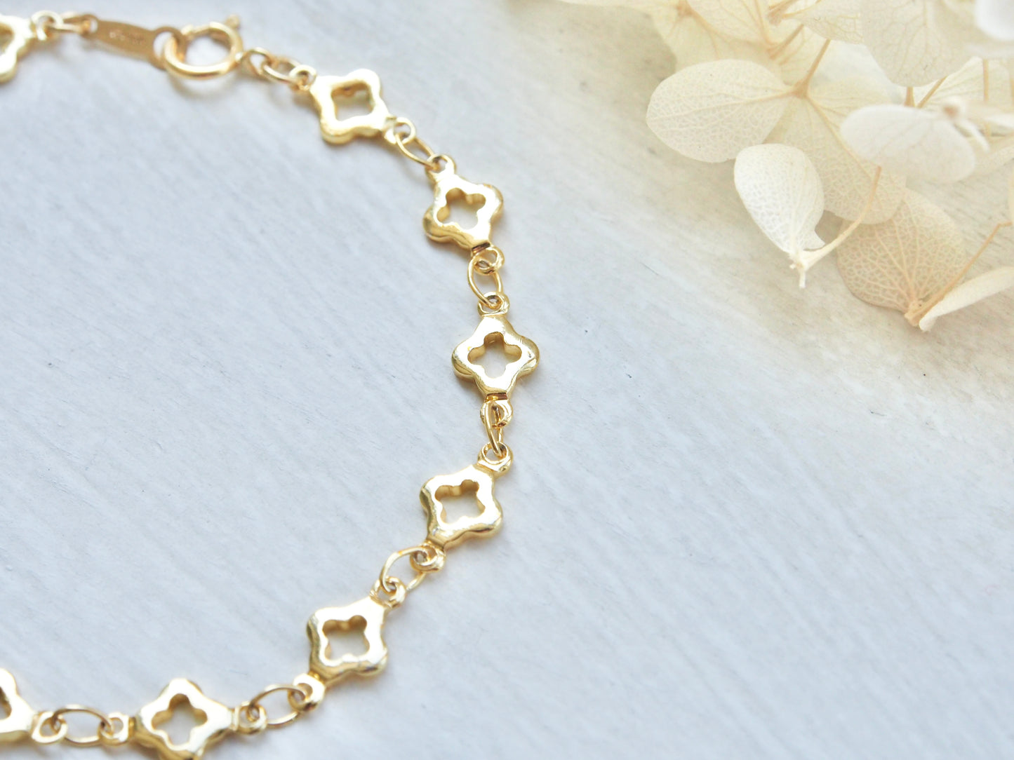 14k Gold Filled Clover Bracelet