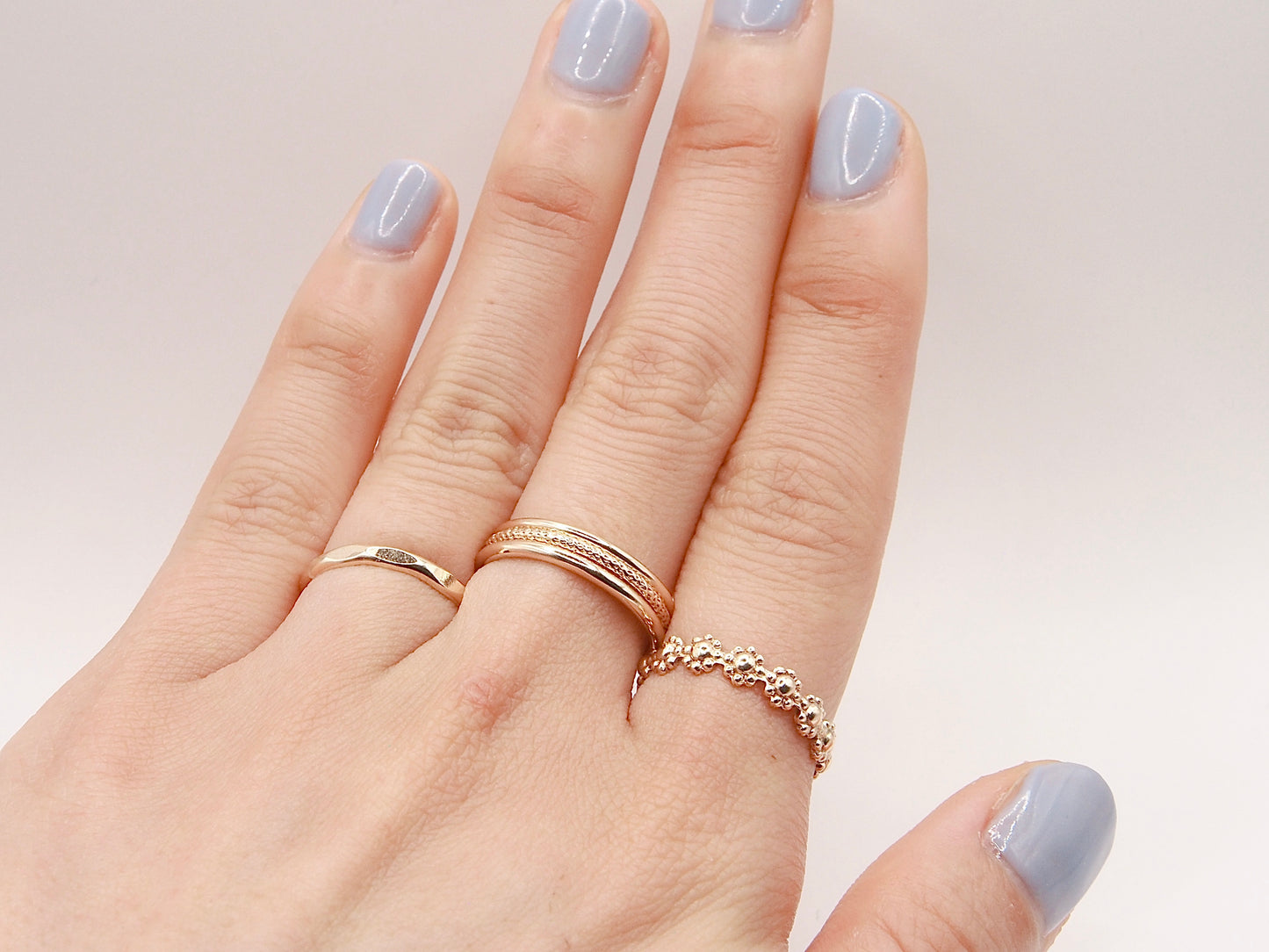 14K Gold Filled Hammered Stacking Ring