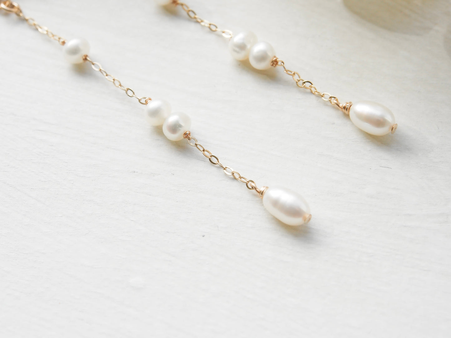 14K Gold Filled Dainty Pearl Dangle