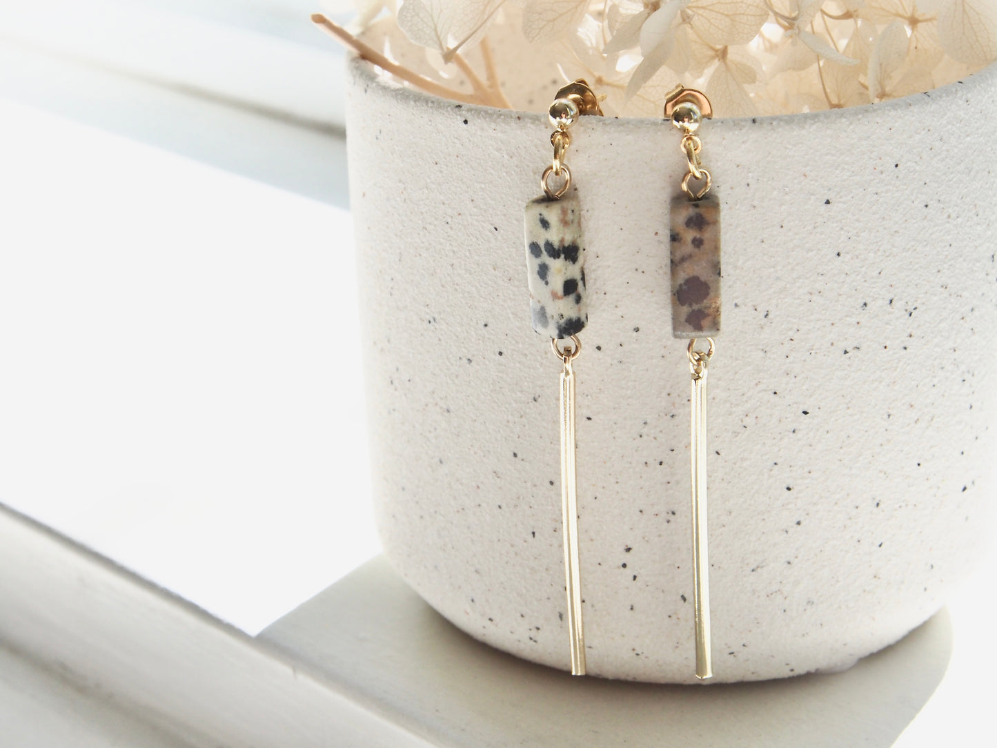 Dalmatian Jasper Minimal Dangle