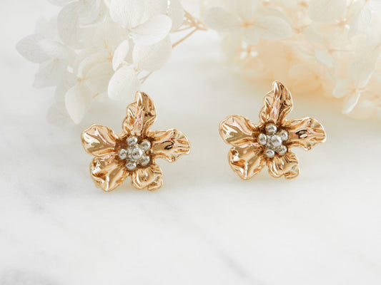 Grace Gold Flower Earrings