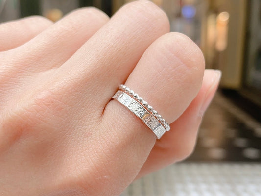 Sterling Silver Customisable Birth Flower Band