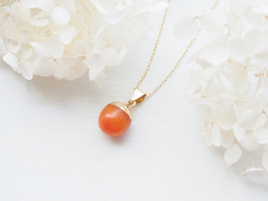 Orange Jade Charm Necklace