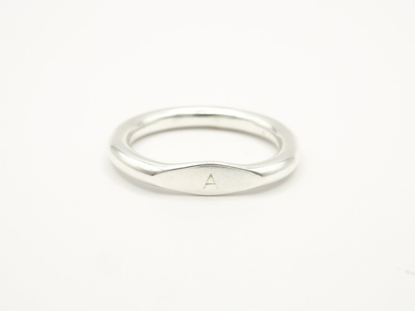 Sterling Silver Initial Signet Ring