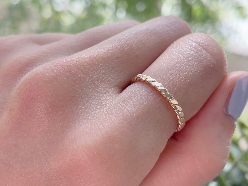 14K Gold Filled Flat Twist Ring