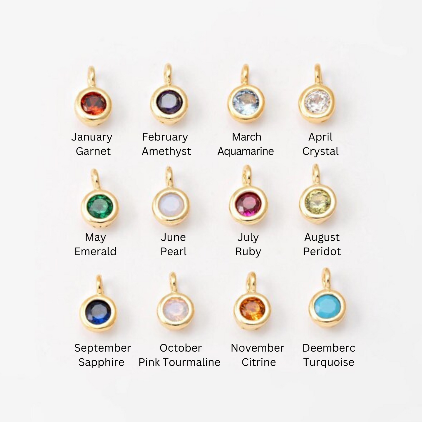 Customizable Birth Flower & Birthstone Necklace