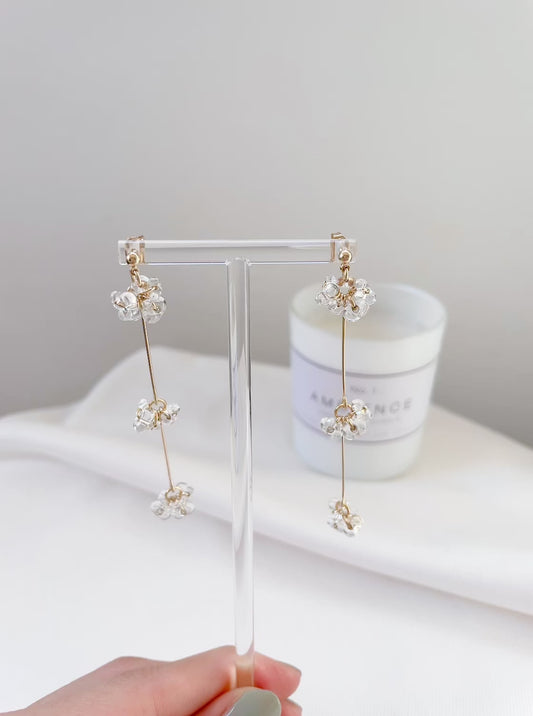 April Crystal Beads Dangle Earrings