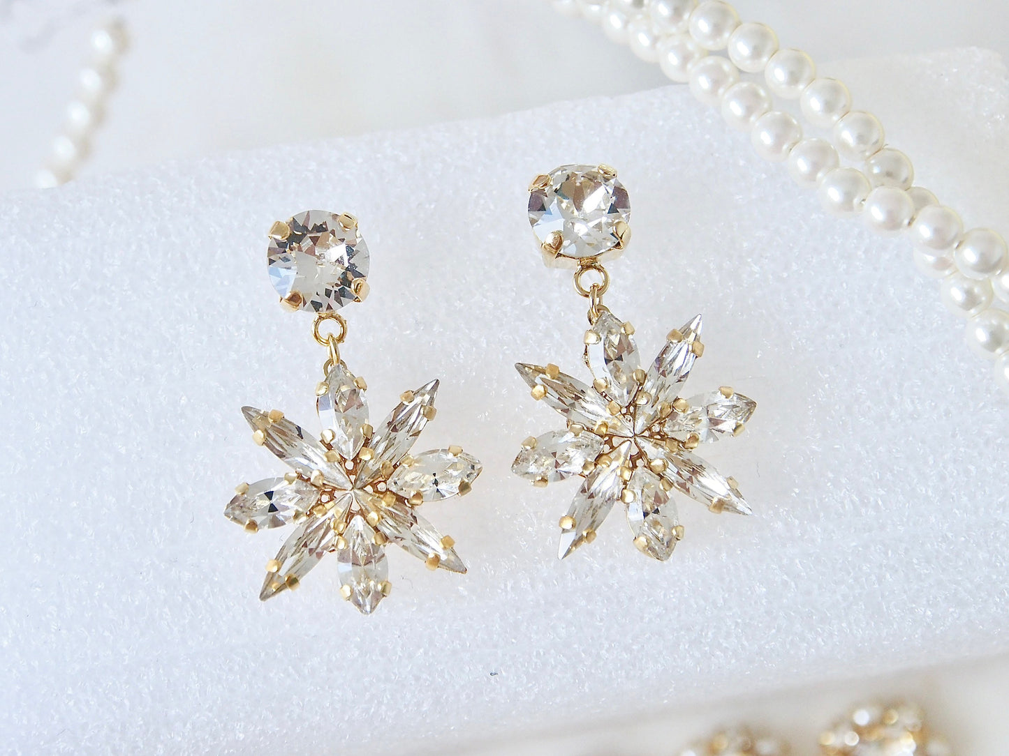 Florie Bridal Cluster Earrings